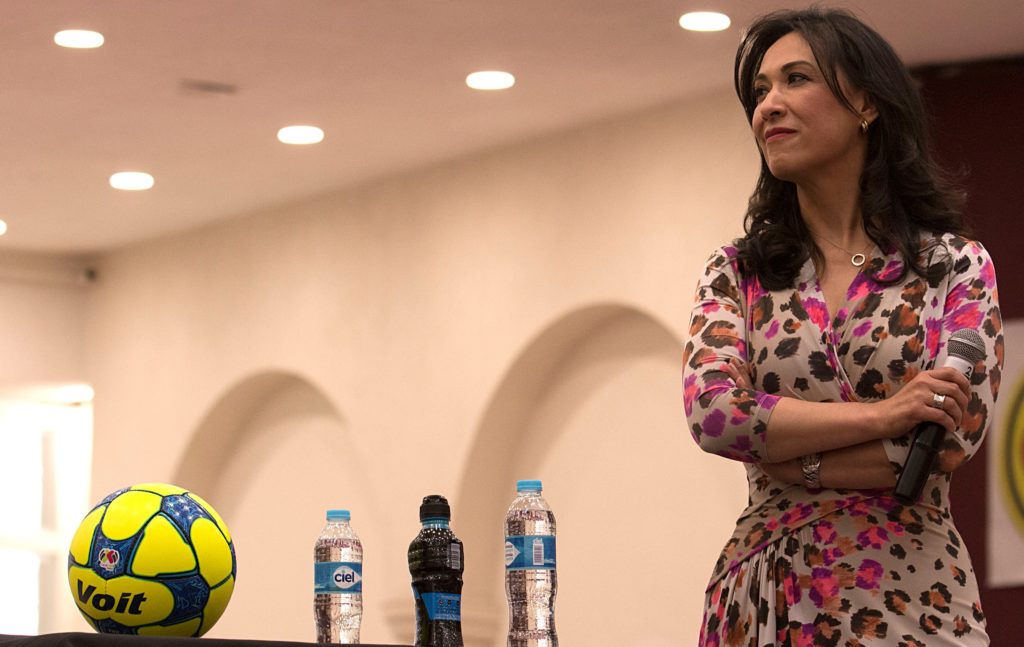 Blanca Cecilia Muñoz, Directora General de Riesgos de Bancomer en el lanzamiento de la Liga MX Femenil