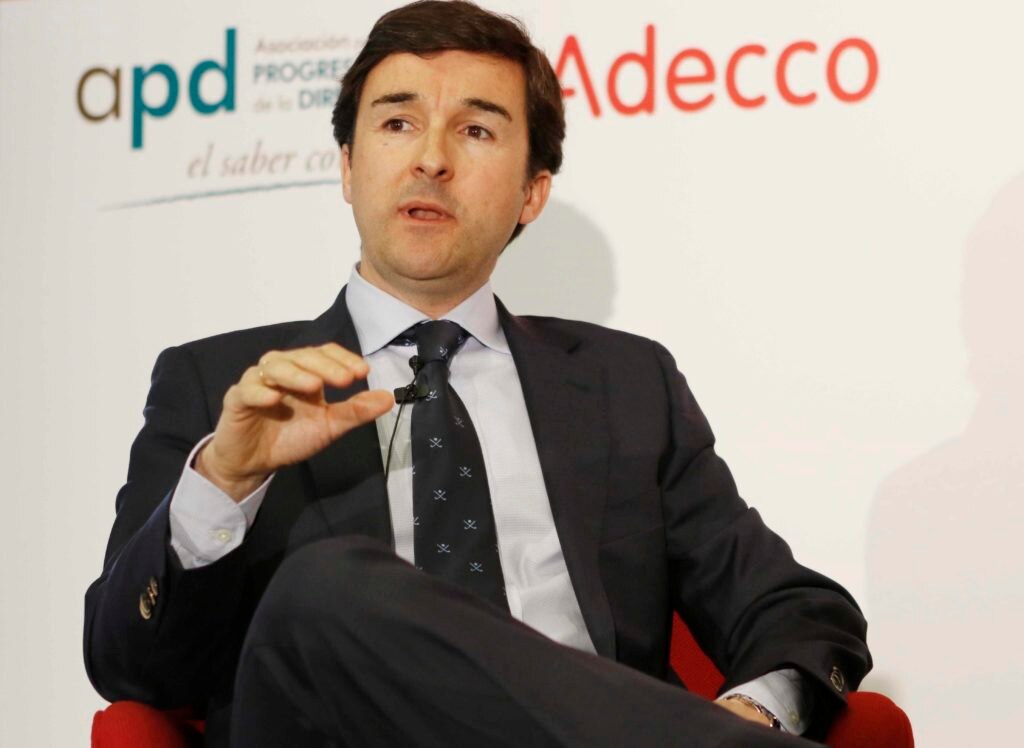 Imagen de Ricerdo Forcano, director de Talento y Cultura de BBVA, durante la “¿Puede España competir en talento?”, organizada por la Asociación para el Progreso de la Dirección (APD) y Adecco.