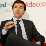 Imagen de Ricerdo Forcano, director de Talento y Cultura de BBVA, durante la “¿Puede España competir en talento?”, organizada por la Asociación para el Progreso de la Dirección (APD) y Adecco.