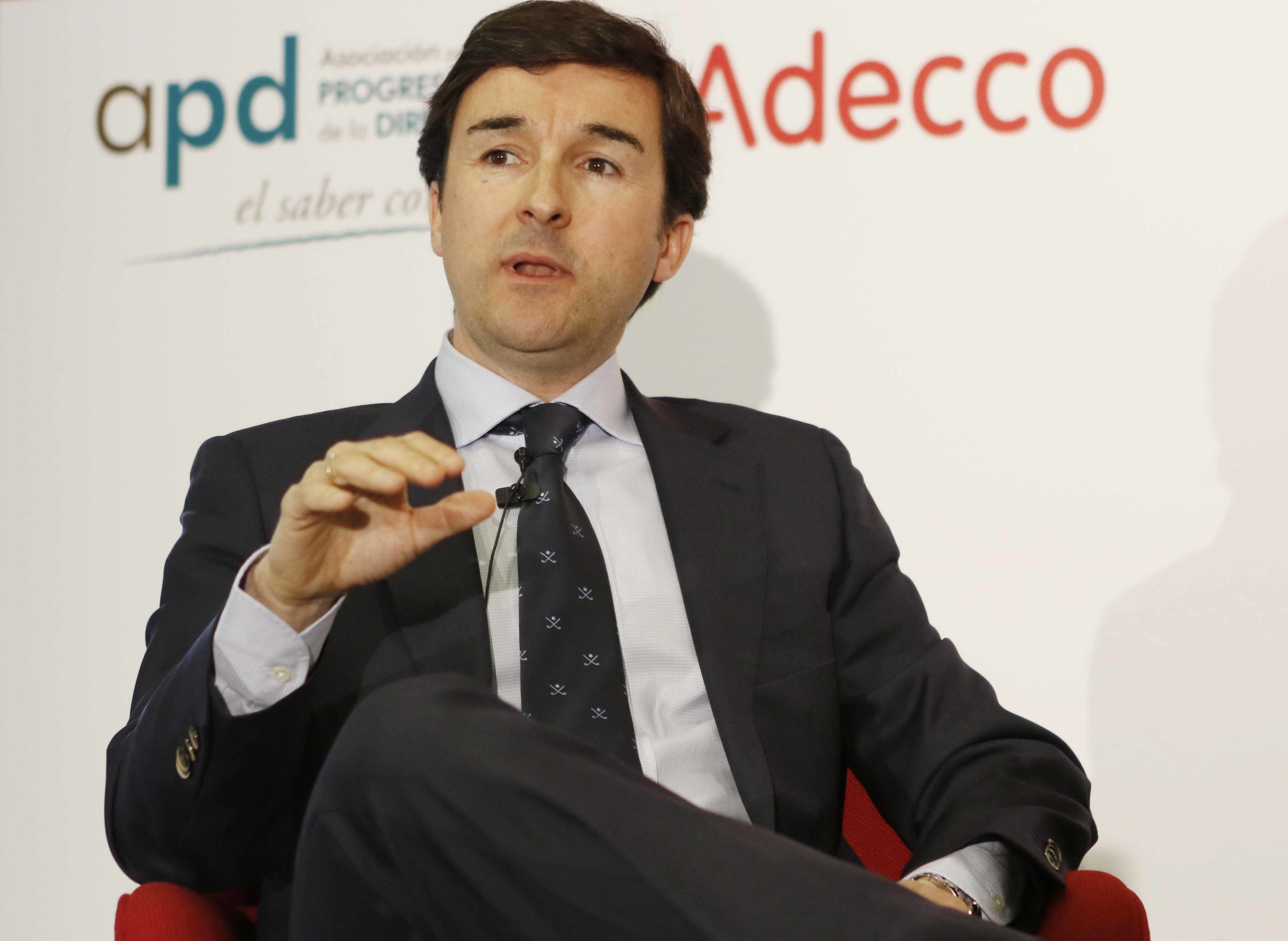 Imagen de Ricerdo Forcano, director de Talento y Cultura de BBVA, durante la “¿Puede España competir en talento?”, organizada por la Asociación para el Progreso de la Dirección (APD) y Adecco.