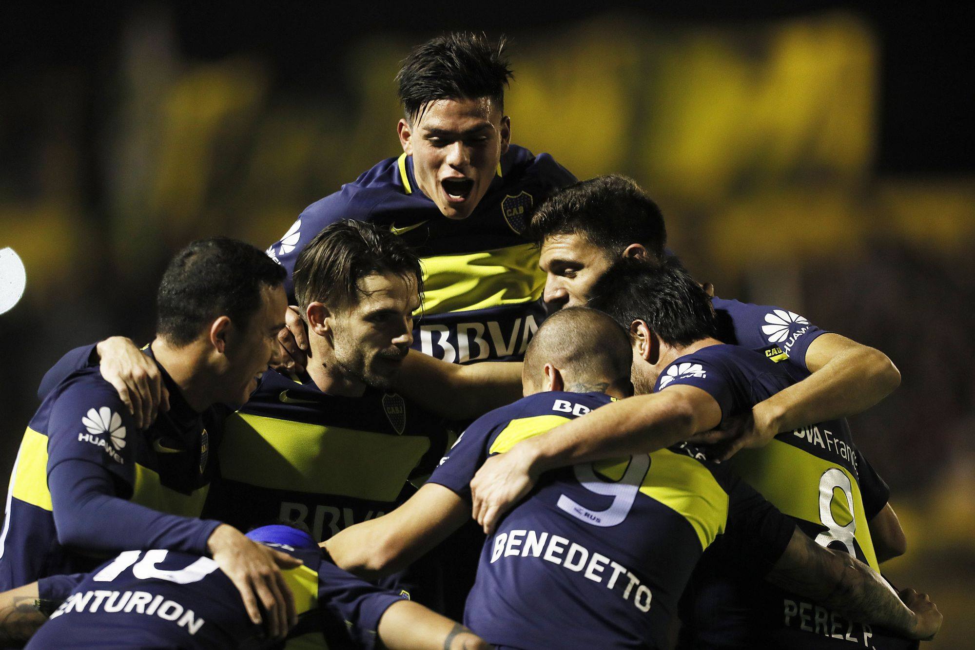 Jugadores de Boca Juniors festejan Jugadores de Boca Juniors festejan. BBVA