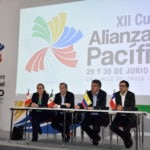 Fotografía de los ministros de Economía de Chile, Colombia, México y Perú en Cumbre Alianza del Pacífico en Colombia