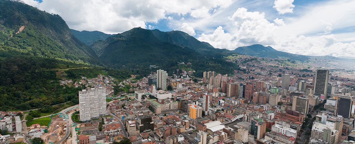 fotografía de panorámica Bogotá Situación Colombia