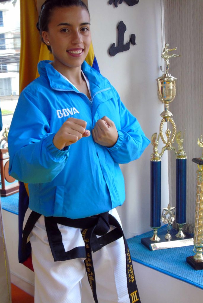 fotagrafía de Honey Ospina taekwondista BBVA mundial de Taekwondo