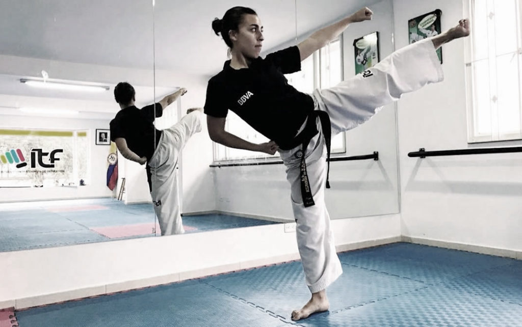 fotografía de Honey Ospina taekwondista BBVA mundial de Taekwondo