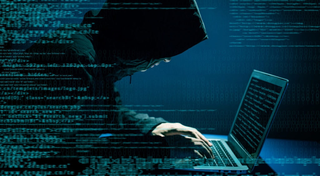 Hacker attacking internet bbva