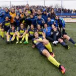 Las Gladiadoras de Boca festejan el triunfo frente a River.