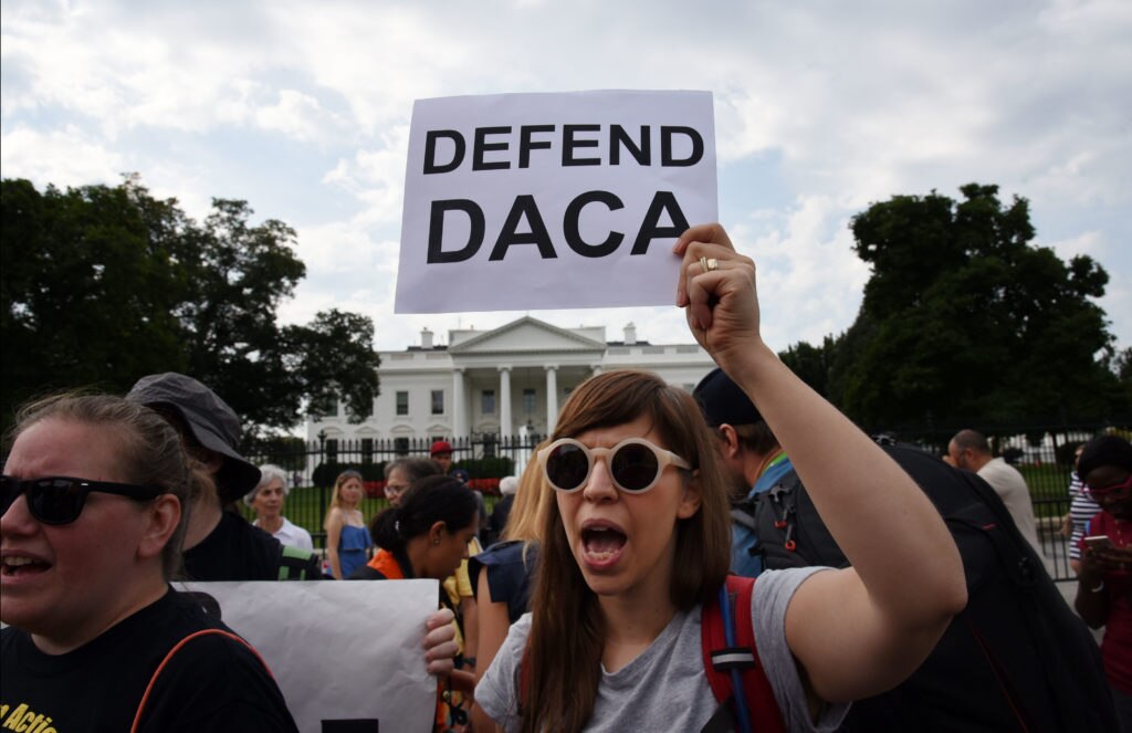 Protesters gather outside the White House to protest possible end of DACA- DC Protesters gather outside the White House to protest possible end of DACA- DC
