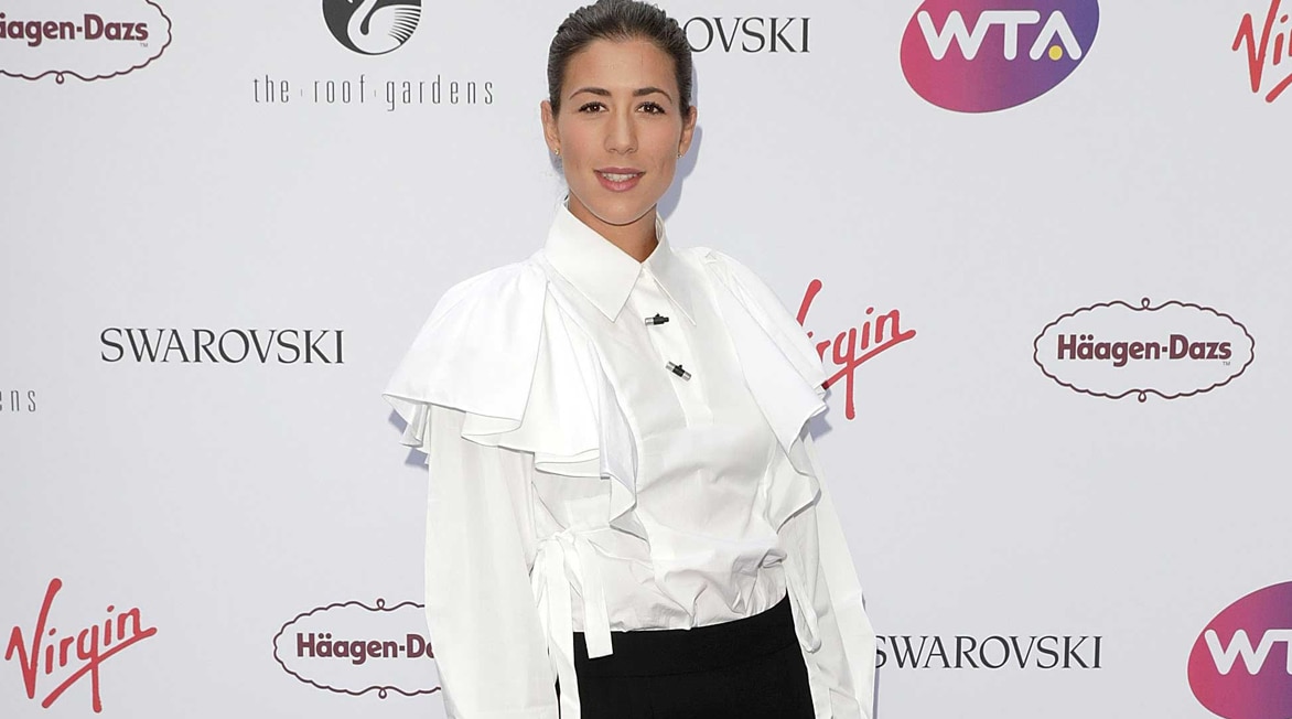 Garbiñe Muguruza en la fiesta de bienvenida de Wimbledon 2017