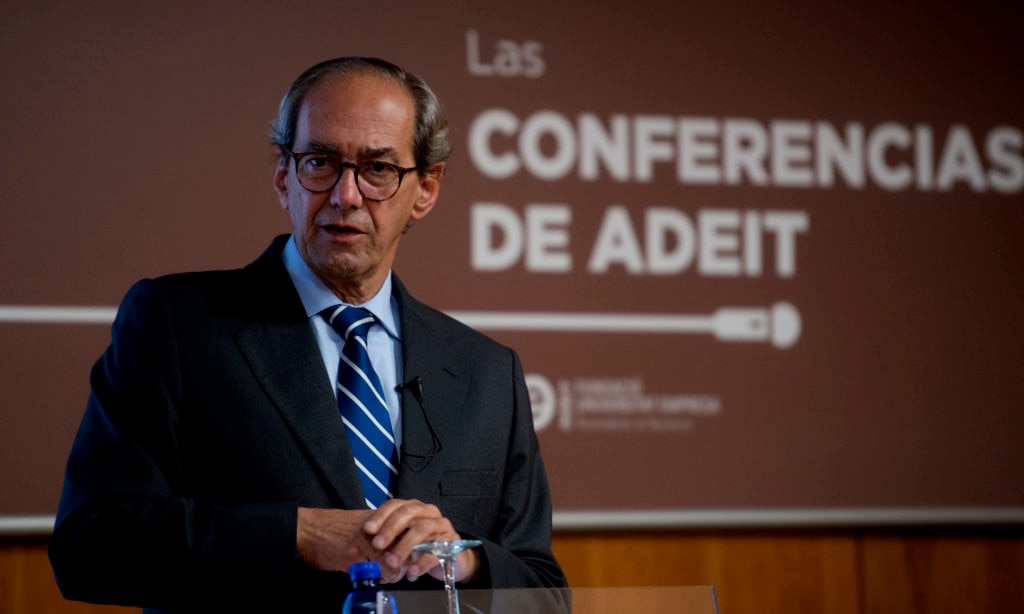 José Manuel González-Páramo, consejero ejecutivo de BBVA, en un momento de su conferencia en ADEIT, Valencia