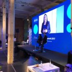 Fotografía de Cristina de la Peña, CEO y Cofounder de Synapbox en BBVA Open Summit 2017 hablando de su experiencia con BBVA