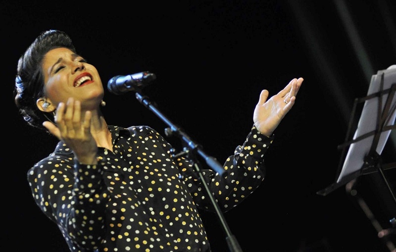 Cantante cubana Haydée Milanés, hija de Pablo Milanés. Fotografía de cantante cubana Haydée Milanés, figura del Hay Festival 2017 auspiciado por la Fundación BBVA Continental
