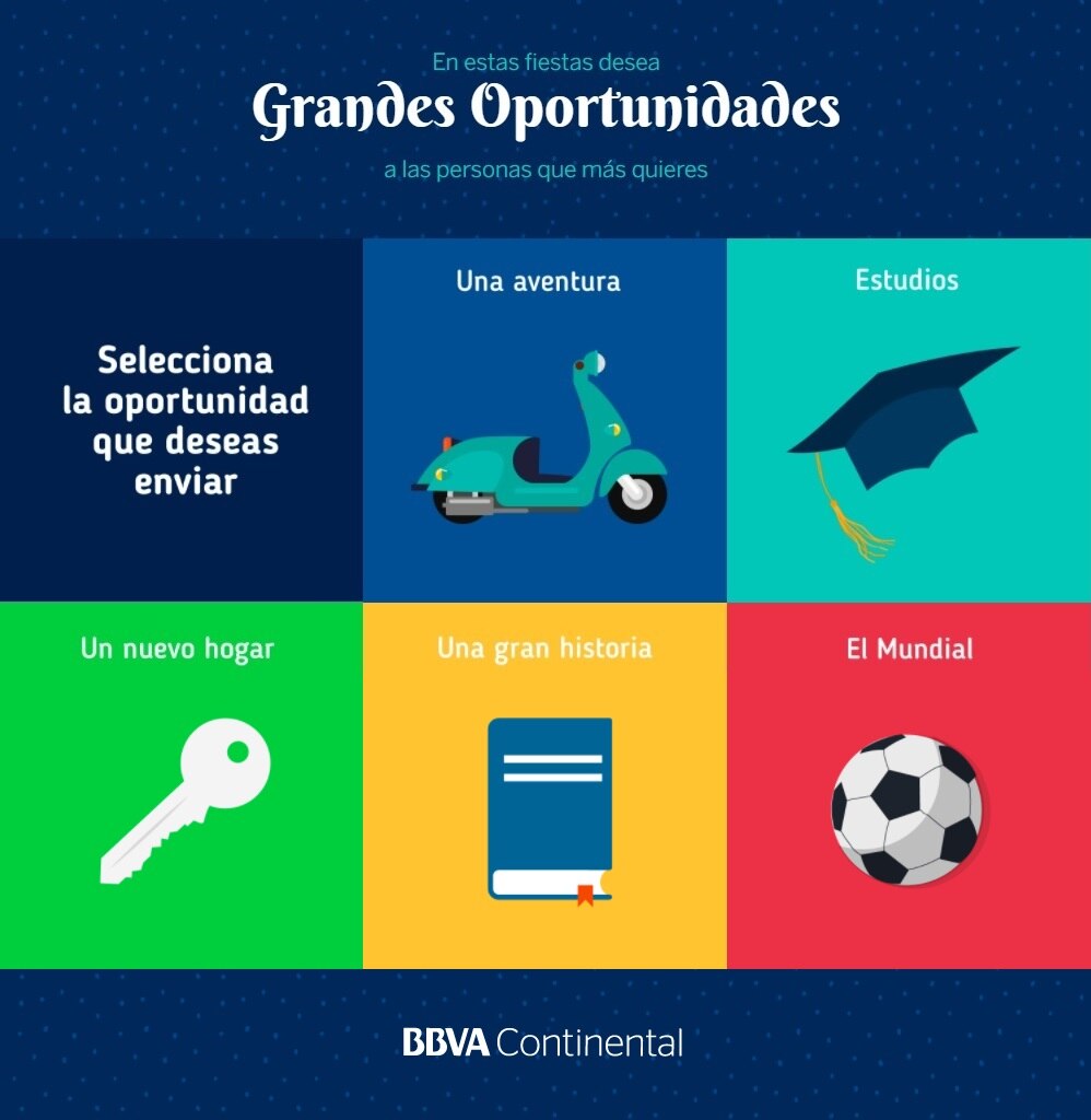 Portal de tarjetas navideñas de BBVA Continental Foto del portal de tarjetas navideñas de BBVA Continental