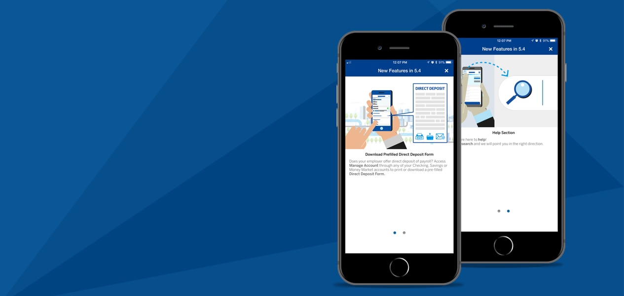 Snapshots of the 5.4 version of the BBVA Compass Mobile Banking app BBVA-Compass-Mobile-App-5.4