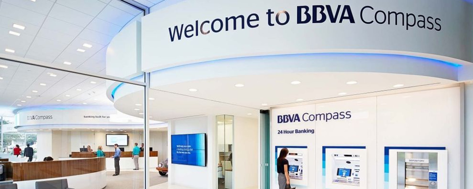 BBVA Compass branch at its corporate tower in Houston. bbva-compass-branch-houston-tower