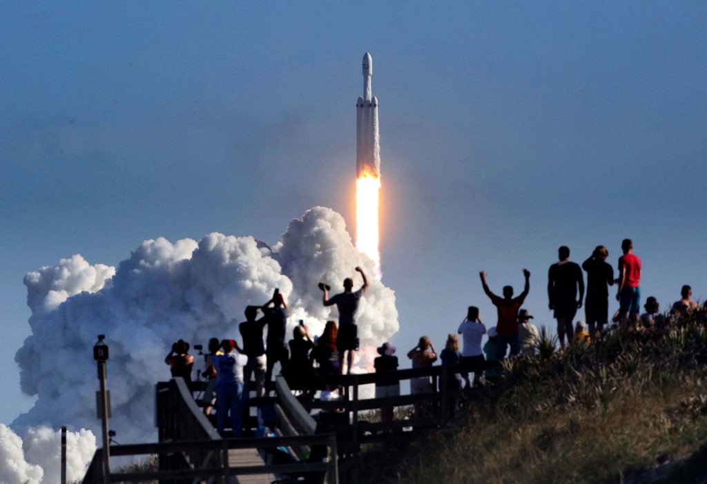 Inaugural SpaceX Falcon Heavy Launch - Cape Canaveral Inaugural SpaceX Falcon Heavy Launch - Cape Canaveral