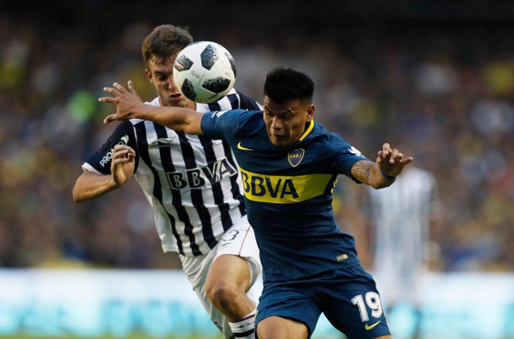 Walter Bou autor del primer gol de Boca. Walter Bou autor del primer gol de Boca.