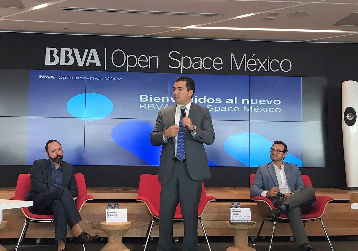 Eduardo Osuna, Vicepresidente y Director General de BBVA Bancomer durante la presentación de OPEN SPACE 09 abril 2018