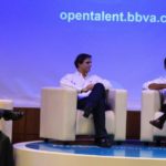 Ignacio Sanz y Pablo Estebanez, de BBVA Paraguay, durante el lanzamiento de Open Talent Ignacio Sanz y Pablo Estebanez, de BBVA Paraguay, durante el lanzamiento de Open Talent