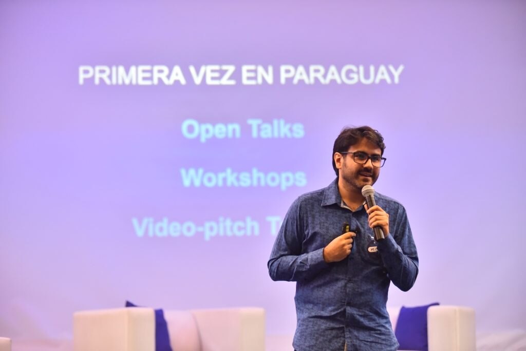 Miguel Ángel Salomón, responsable de Open Innovation en Paraguay, en el lanzamiento de Open Talent 2018