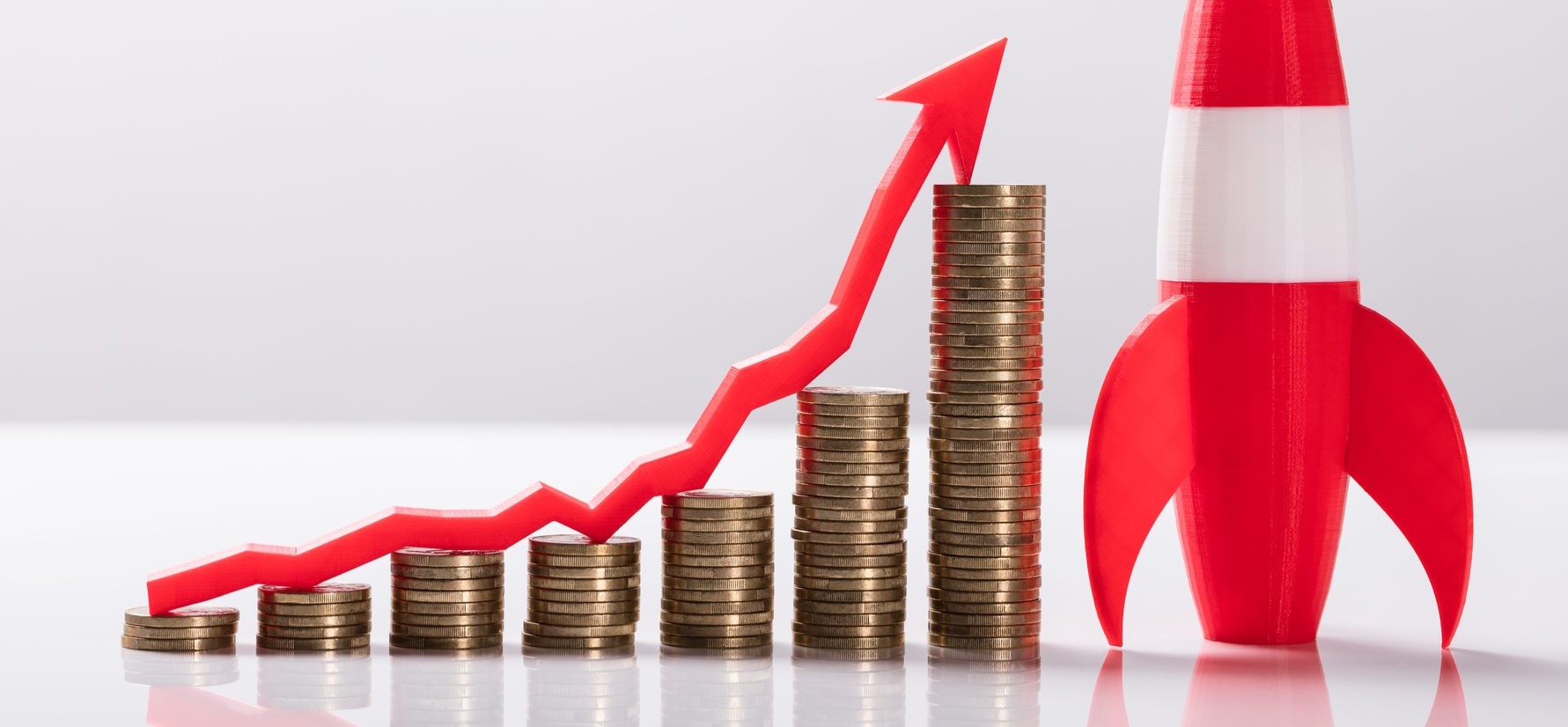 inversión fintech cohete flecha dinero despegue alza recurso bbva