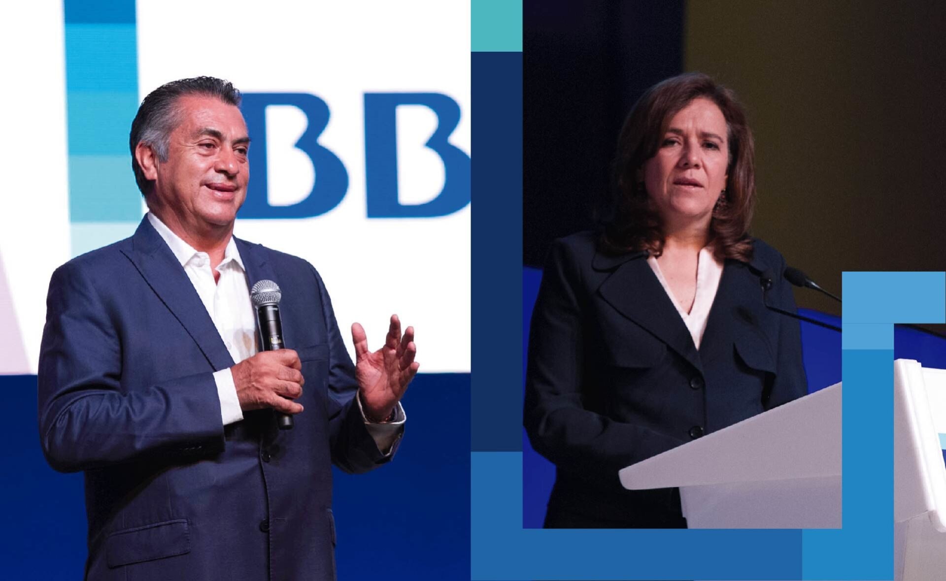Fotografía de En el marco de la Reunión Nacional de Consejeros Regionales de BBVA Bancomer 2018, se presentaron los candidatos independientes, Margarita Zavala Gómez del Campo y Jaime Rodríguez Calderón 'El Bronco'. Elecciones México