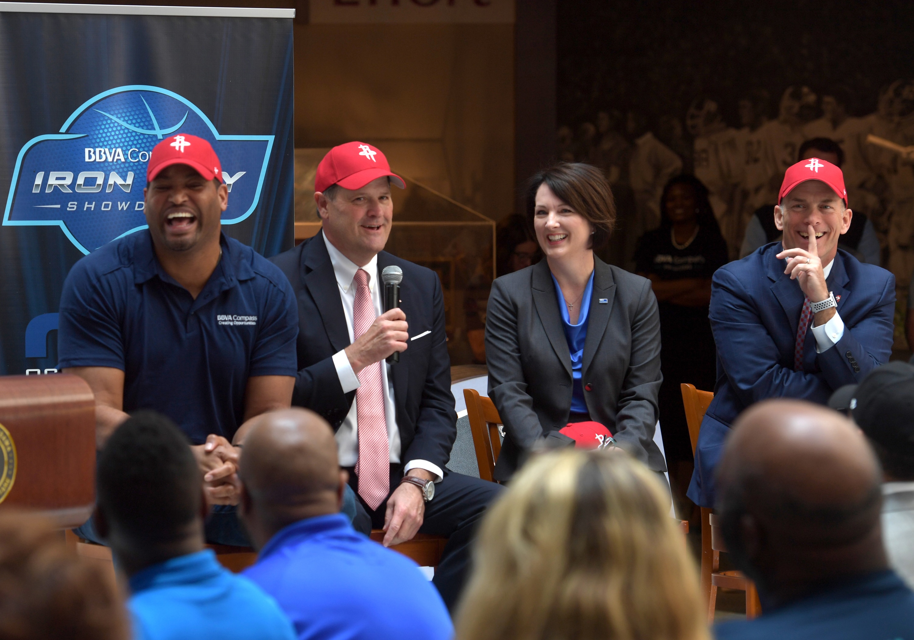 BBVA Compass and the Houston Rockets teamed up on Thursday, May 3, at a press conference held at the Alabama Sports Hall of Fame to announce the date, location and opponent of the BBVA Compass Iron City Showdown.