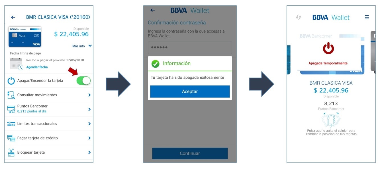 BBVA Wallet, proceso de apagados