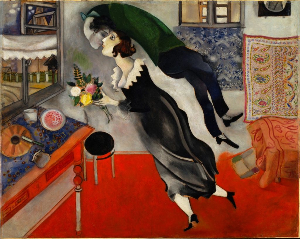 El cumpleaños, 1915. The Museum of Modern Art, Nueva York. © Marc Chagall, Vegap, Bilbao 2018 El cumpleaños, 1915. The Museum of Modern Art, Nueva York. © Marc Chagall, Vegap, Bilbao 2018