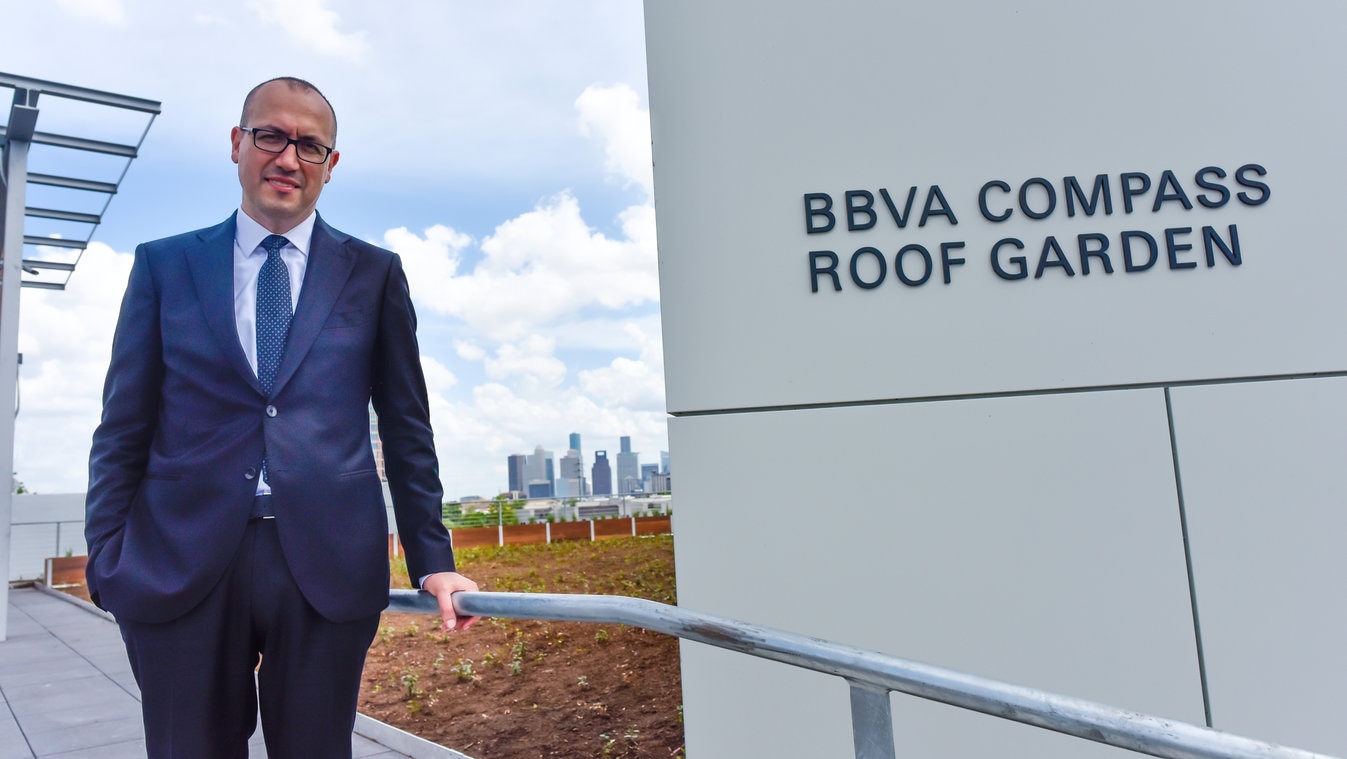 BBVA CEO Onur Genç at the MFAH BBVA Compass Roof Garden