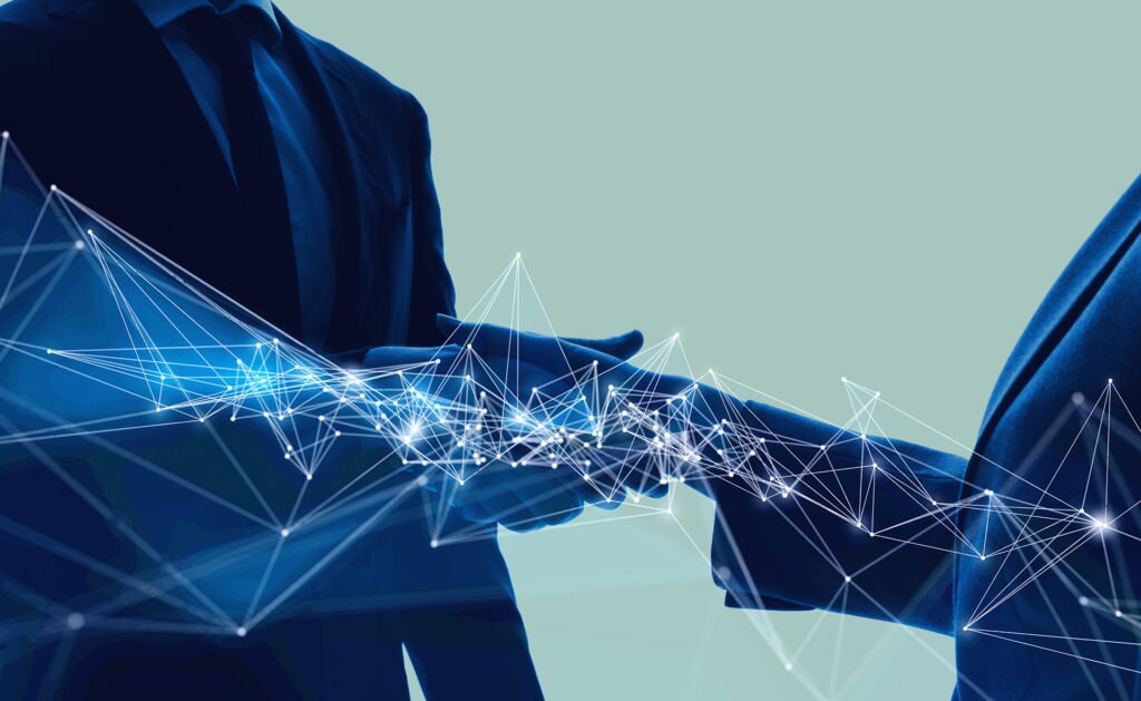 estrechar manos, cerrar un trato, blockchain, tecnología, préstamos corporativos Fotografía de estrechar manos, cerrar un trato, blockchain, tecnología, préstamos corporativos BBVA