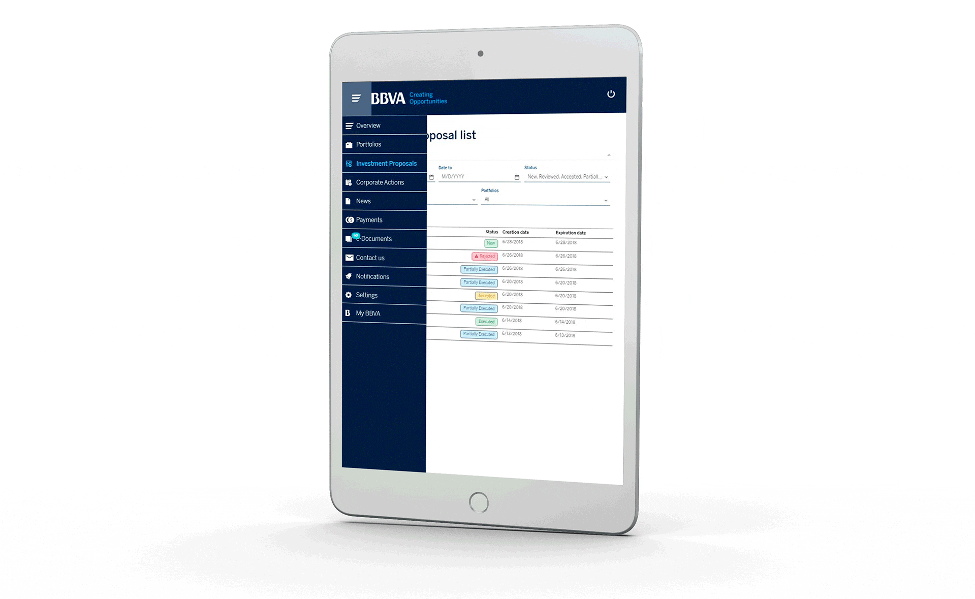 Click Trade ipad banca digital banca móvil banca online innovación recurso bbva