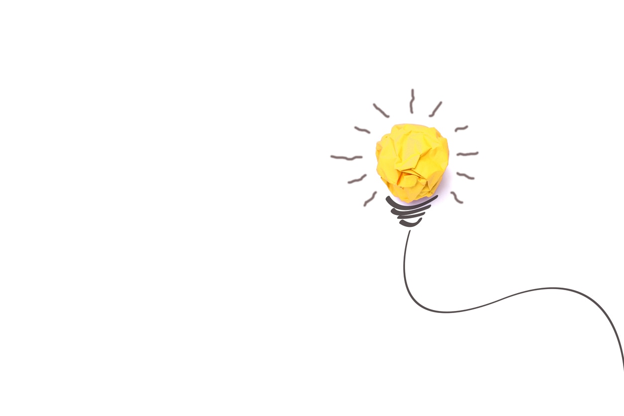 Concept idea with paper light bulb isolate on white background Concept idea with paper light bulb isolate on white background