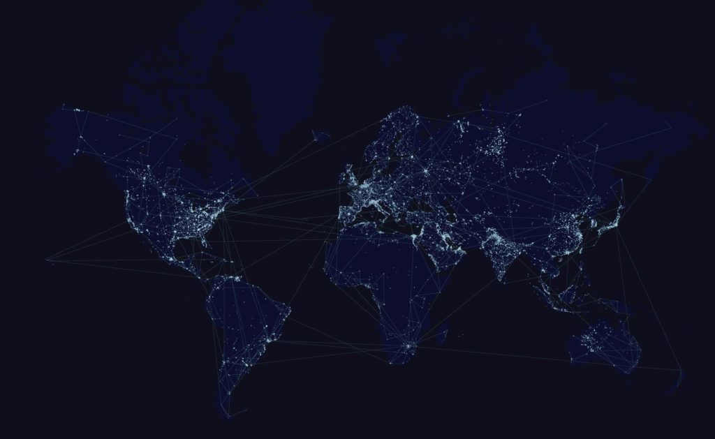 Blockchain, conexiones, mapa, mundo, líneas, luces Fotografía de Blockchain, conexiones, mapa, mundo, líneas, luces