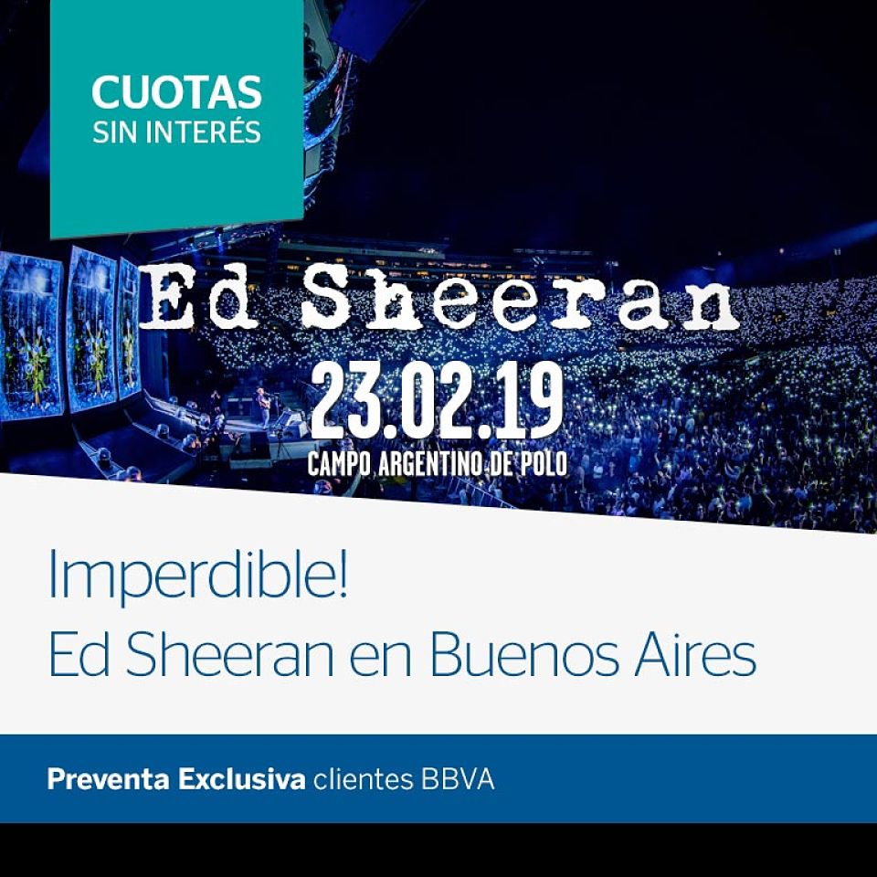 Ed Sheeran patrocinado por BBVA Francés