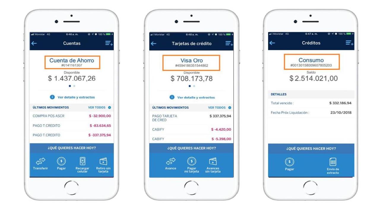 El usuario puede visualizar el número completo del producto que tiene activo con BBVA, lo cual se constituye en una facilidad a la hora de facilitar las transacciones. El usuario puede visualizar el número completo del producto que tiene activo con BBVA, lo cual se constituye en una facilidad a la hora de facilitar las transacciones.