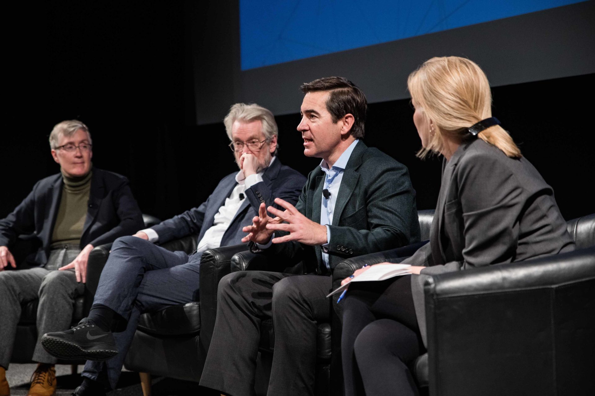 Carlos Torres Vila, presidente de BBVA, en la presentación del libro OpenMind en Boston @ MIT Ben Esakof