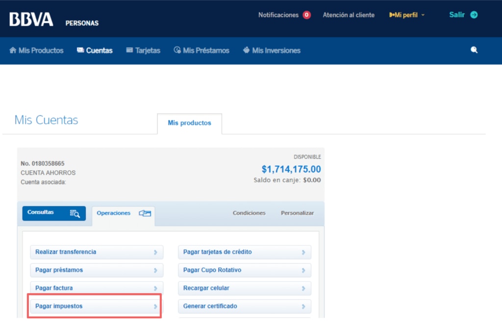 Pagar impuestos sat bbva image to u