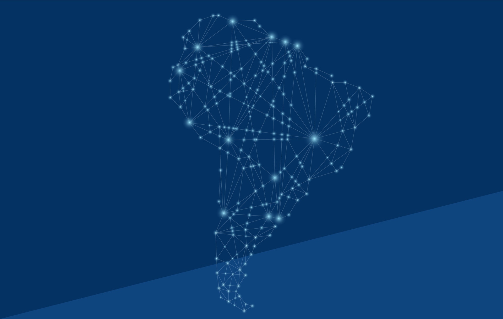Fotogradía de Latam, mapa, conexiones, luces, networking, inversiones, finanzas
