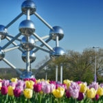 Fotografía de Bélgica, atomium, tulipanes, Bruselas, sostenibilidad, medioambiente, finanzas sostenibles