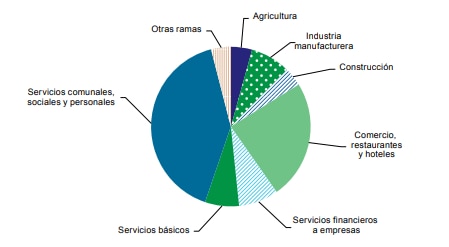 Contribución al empleo por rama de actividad América Latina
