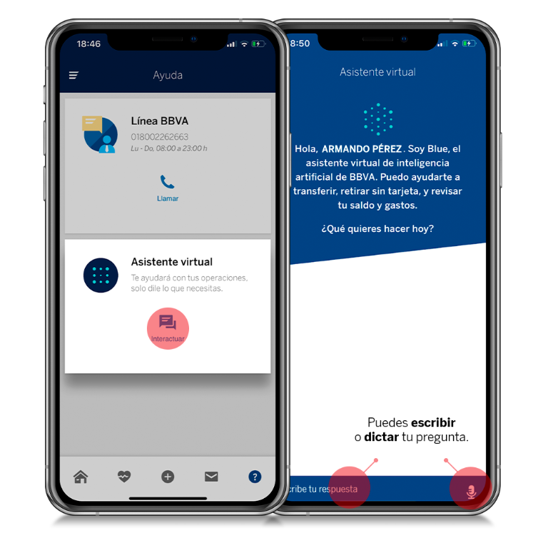 Cuatro soluciones financieras de Blue, el asistente virtual de BBVA Cuatro soluciones financieras de Blue, el asistente virtual de BBVA