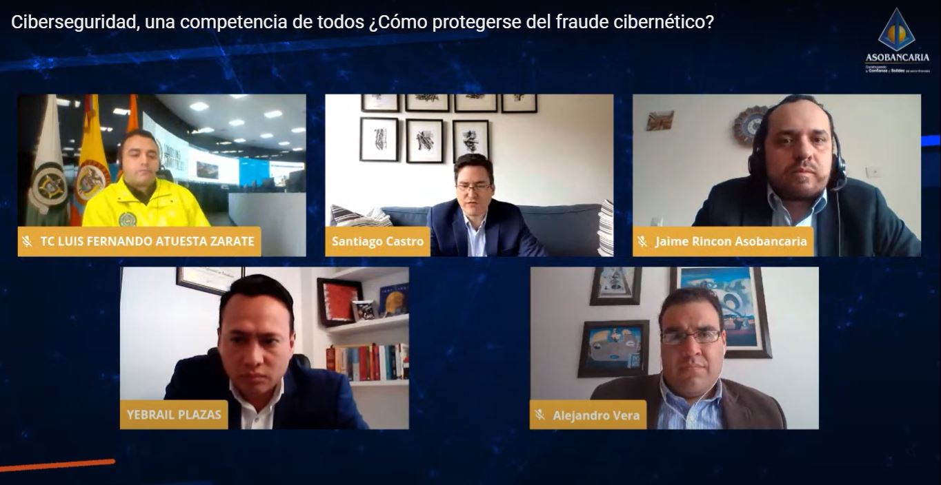 Reunión virtual, liderada por Asobancaria, para hablar sobre la ciberseguridad y sus cifras en Colombia durante la pandemia.