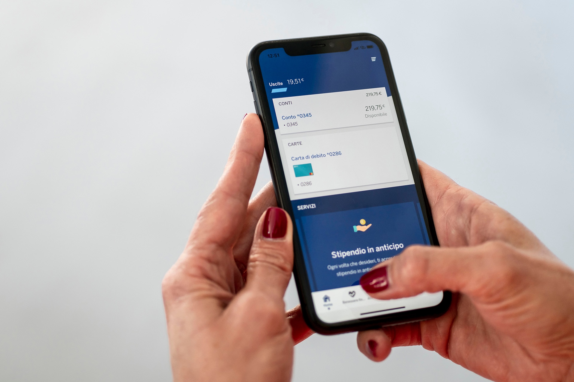 Detalle de la 'app' de BBVA en Italia Detalle de la 'app' de BBVA en Italia