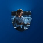 Fotografía de ciberseguridad de las empresas. Recurso. Oficina, portátil, seguridad, protección, banca digital. Ciberseguridad