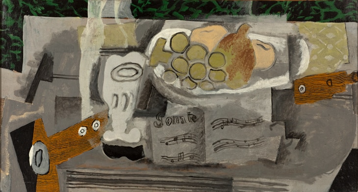 Georges BRAQUE (1882- 1963)
Bodegón con sonata (Nature morte à la sonate), 1921
Óleo sobre lienzo
35,5 x 65cm
Inv.: AMVP 1684
© Paris Musées / Musée d’Art Moderne de Paris
© Georges Braque, VEGAP, Bilbao, 2022 Inauguración de la Exposición