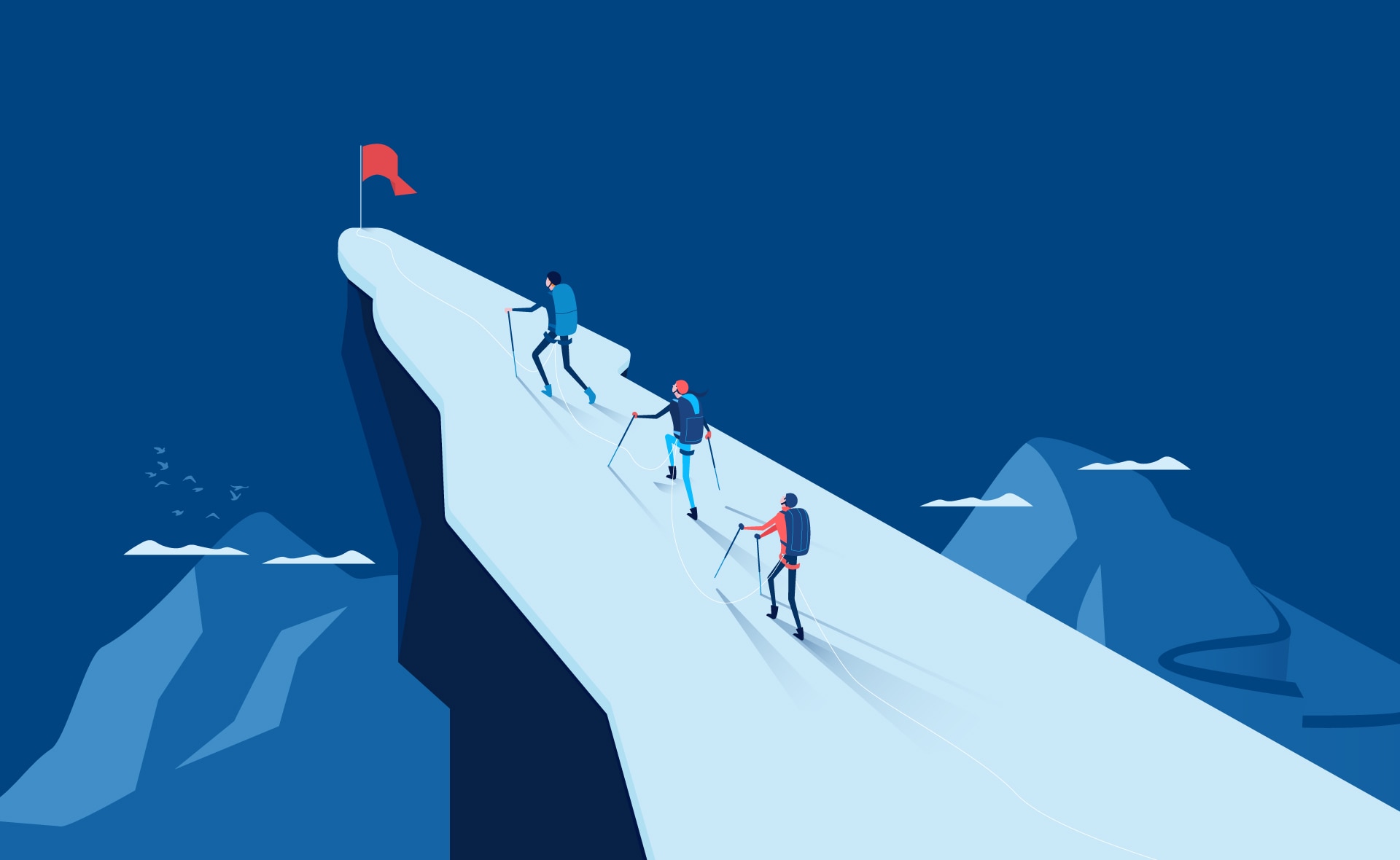 Cómo llegar hasta la cima de una cumbre en Alaska gracias al trabajo en equipo