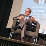 Jaime Sáenz de Tejada, durante el encuentro organizado por AEB y CECA en Frankfurt