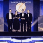 En la imagen, Silvia Holgado y Miguel Rodríguez Canfranc, de BBVA, reciben el galardón como Mejor Banco de Perú y Mejor Banco de Argentina.