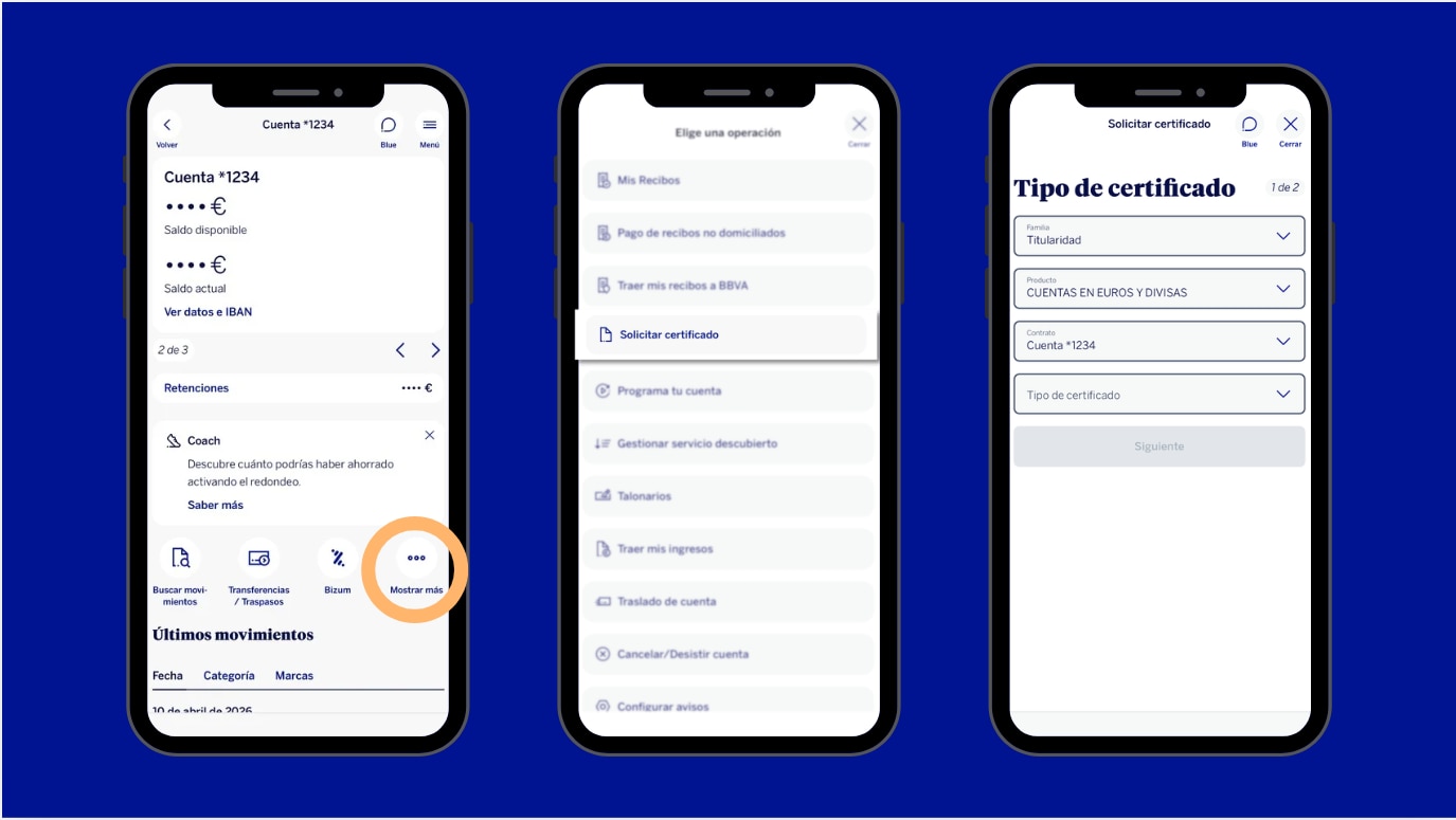 certificado de titularidad app bbva
